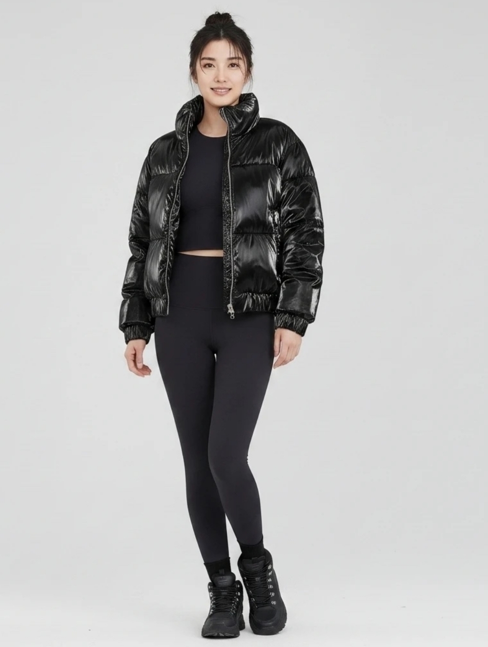 The A&F Ultra Collection High Gloss Bomber Puffer Coat, Women's XXL Abercrombie
